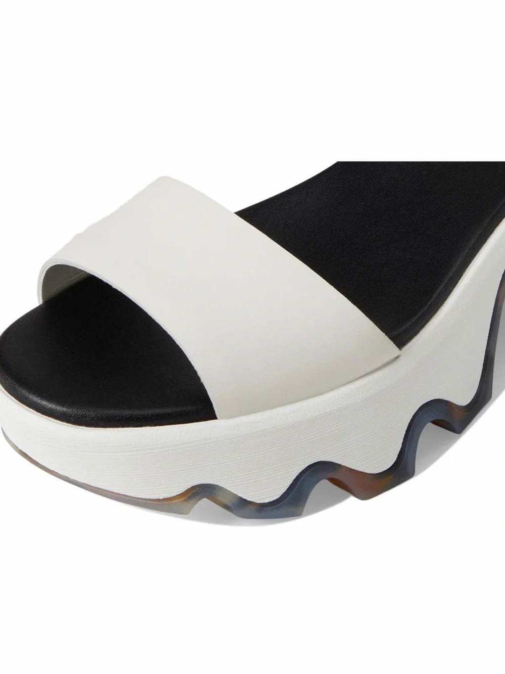 Sorel Kinetic Aura White Platform Wave Sandals with Ankle Strap